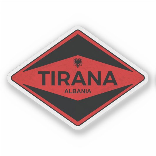 Tirana Albanien Vintag Aufkleber (Vorderseite)