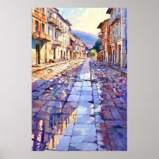 Tirana Old Street Art Print Poster