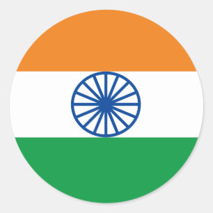 "Tiranga Jhanda" Indische Tricolor-Flagge Runder Aufkleber