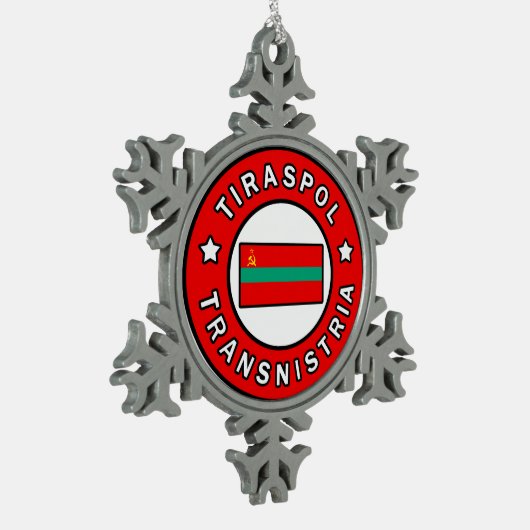 Tiraspol Transnistrien Schneeflocken Zinn-Ornament (Links)