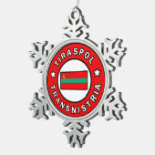 Tiraspol Transnistrien Schneeflocken Zinn-Ornament (Rechts)