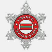 Tiraspol Transnistrien Schneeflocken Zinn-Ornament (Vorderseite)