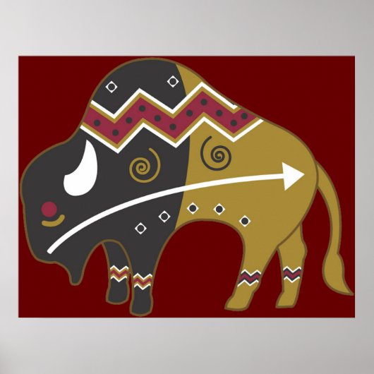 Tirbal Southwest Buffalo Poster Print (Vorne)
