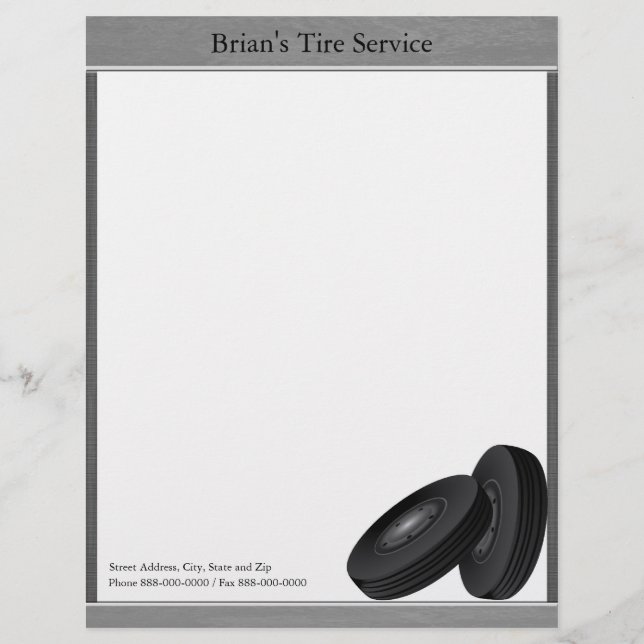 Tire Business Letterhead Briefbogen (Vorderseite)
