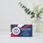Tire Logo Patriotic Auto Mechanic Car Visitenkarte (Stehend Vorderseite)