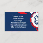 Tire Logo Patriotic Auto Mechanic Car Visitenkarte (Rückseite)