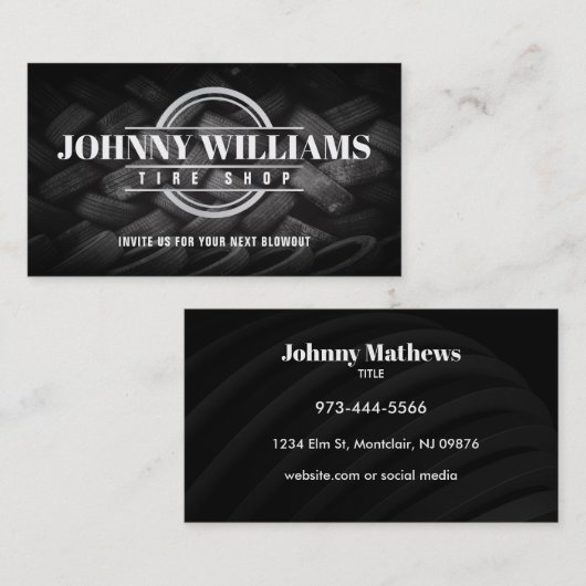 Tire Shop Slogans Business Cards Visitenkarte (Vorne/Hinten)