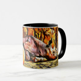 Tired Baby Rhino Coffee Tasse