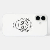 Tired Daily Mood Line Art iPhone 16 Case (Rückseite (Horizontal))
