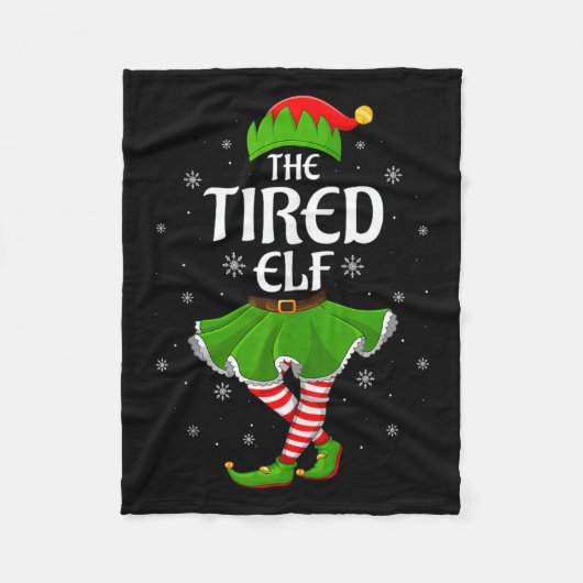 Tired Elf Christmas Family Girls Women Elf Squad X Fleecedecke (Vorderseite)