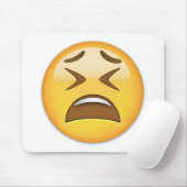 Tired Face Emoji Mousepad (Mit Mouse)