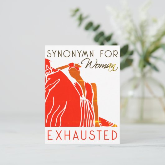 TIRED FRAU POSTKARTE (Stehend Vorderseite)