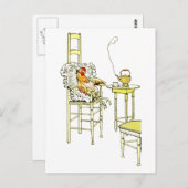 Tired Hen mit Cuppa Postkarte (Vorne/Hinten)