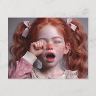 Tired Little Girl Postkarte