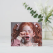 Tired Little Girl Postkarte (Stehend Vorderseite)