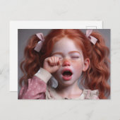 Tired Little Girl Postkarte (Vorne/Hinten)