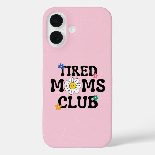 Tired Mama Club Retro Daisy Pink Case-Mate iPhone Hülle (Rückseite)