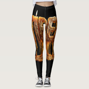 Tired Melting Candle Typografie Burnout Mama Krank Leggings