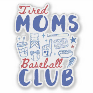 Tired Moms Baseball Club Retro Sport-Spieltag Aufkleber