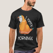 Tired Parrot Hates Mornings I Blue Monk Parakeet Q T-Shirt (Vorderseite)