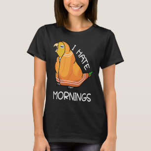 Tired Parrot Hates Mornings I White bellique Caiqu T-Shirt