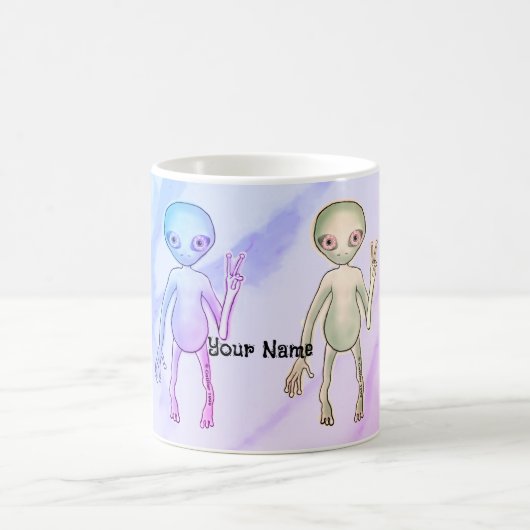 Tired Peace Alien Kaffeetasse (Mittel)