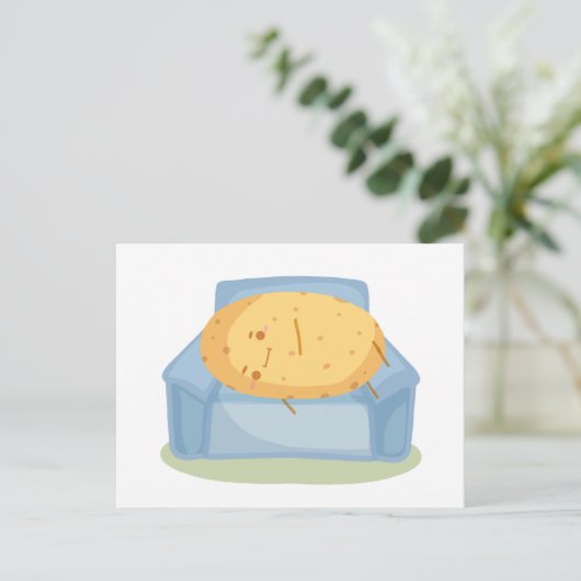 Tired Potato Postkarte (Stehend Vorderseite)