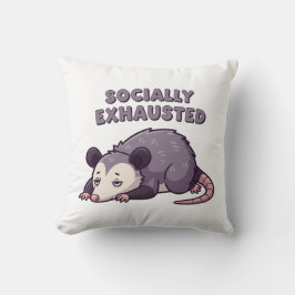 Tired Retro Possum Square Comfort Pillow Kissen