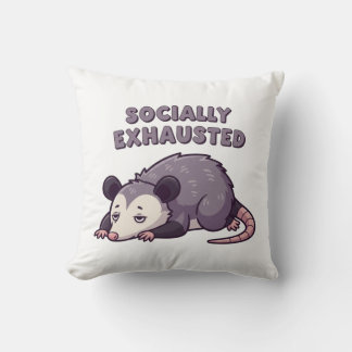 Tired Retro Possum Square Comfort Pillow Kissen