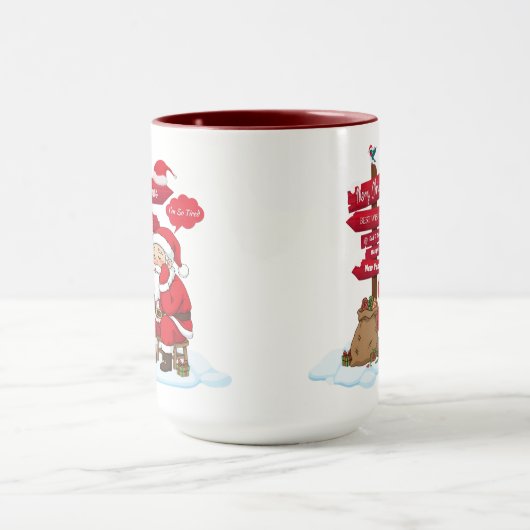 Tired Santa 15 oz Combo Mug Distinctive Gift Tasse (Zentrum)