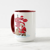 Tired Santa 15 oz Combo Mug Distinctive Gift Tasse (Vorderseite Links)