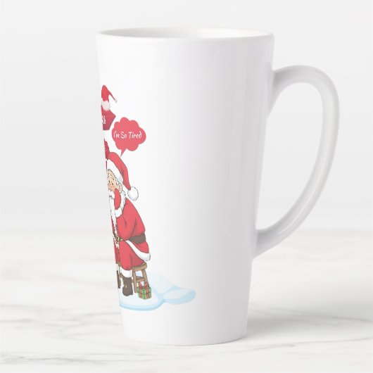 Tired Santa 17 oz Latte Mug Minimalist Coffee Conn Milchtasse (Rechts)