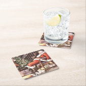 Tired Santa Claus Weihnachten Rechteckiger Pappuntersetzer (Vor Ort)