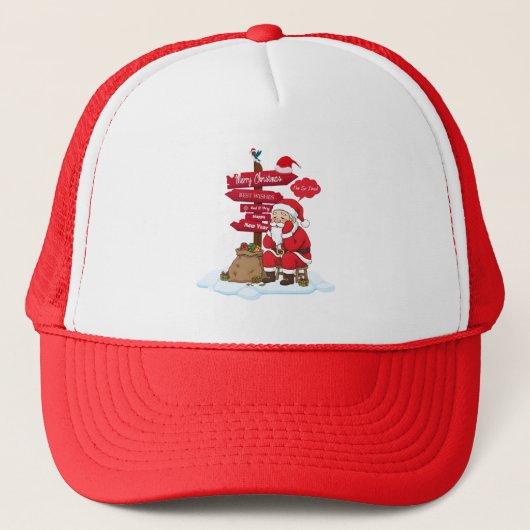 Tired Santa Funny Christmas Foam Trucker Hat Truckerkappe (Vorderseite)