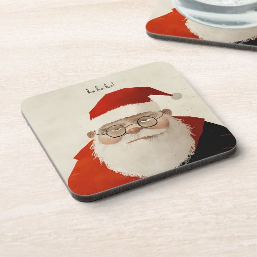 Tired Santa Getränkeuntersetzer (Linke Seite)