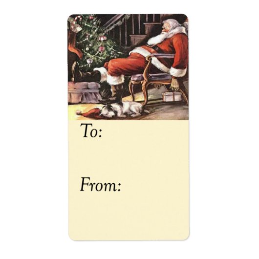 Tired Santa Gift Tag (Vorne)