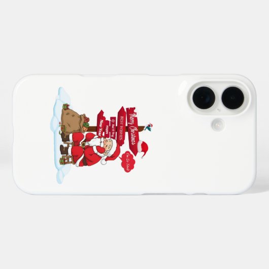 Tired Santa iPhone 16 Barely There Case Christmas  (Rückseite (Horizontal))