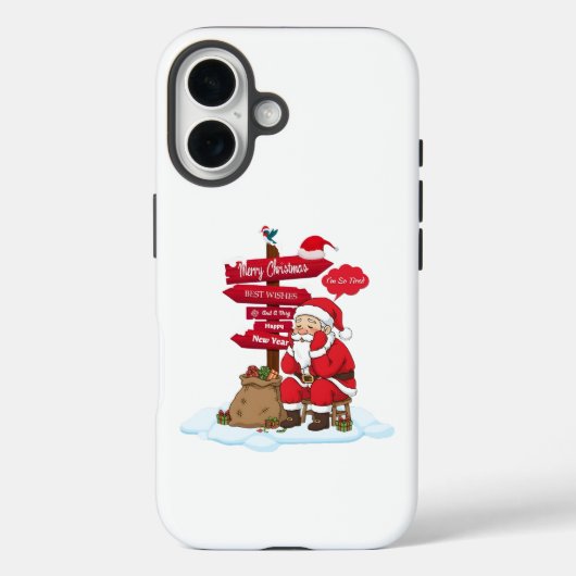 Tired Santa iPhone 16ToughCaseMax Protection Gift Case-Mate iPhone Hülle (Rückseite)