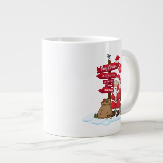 Tired Santa Jumbo Specialty Mug Coffee Gift Jumbo-Tasse (Vorderseite Rechts)