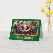 Tired Santa Karte (Gelbe Blume)