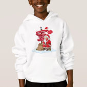 Tired Santa Kids Cozy Christmas Pullover Hoodie (Vorderseite)