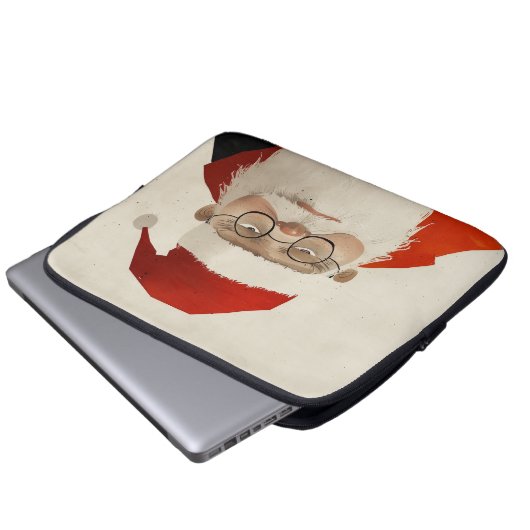 Tired Santa Laptopschutzhülle (Vorne Knopf)
