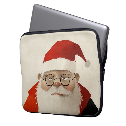 Tired Santa Laptopschutzhülle (Vorderseite Links)