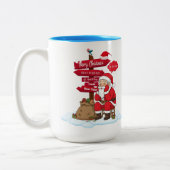 Tired Santa Large Two-Tone Mug 15 oz Gift Zweifarbige Tasse (Links)