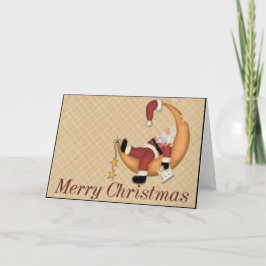 Tired Santa Merry Weihnachtsgrüßkarte Feiertagskarte