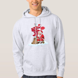 Tired Santa Pullover Hoodie: Cozy Funny Christmas