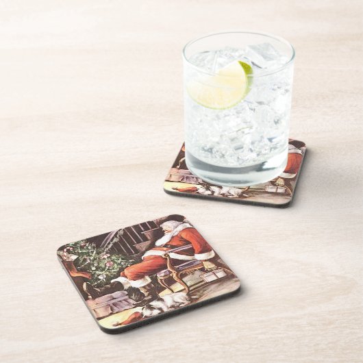 Tired Santa Set von Cork Untersetzer (Rechte Seite)