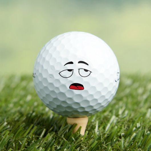 Tired Smile Emoticon Golfball (Insitu T-Shirt)