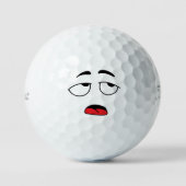 Tired Smile Emoticon Golfball (Vorderseite)