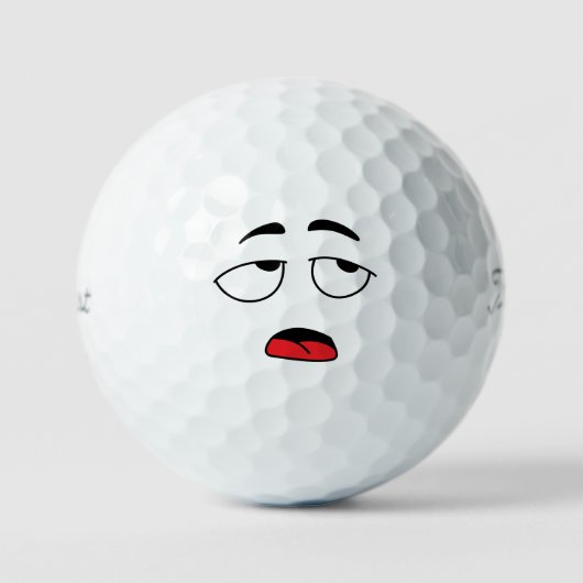Tired Smile Emoticon Golfball (Vorderseite)